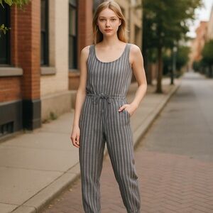 Anthropologie DREW Jumpsuit Cross Back Striped in Small